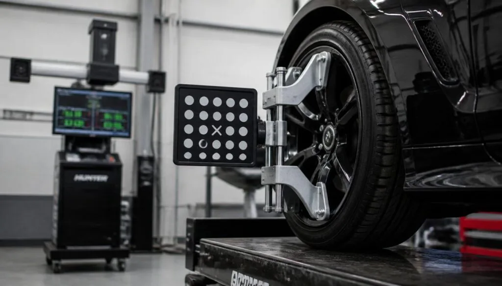 Präzise 3D Achsvermessung und Spureinstellung nach Fahrwerksumbau ist essentieller Bestandteil der Fahrwerkstechnik