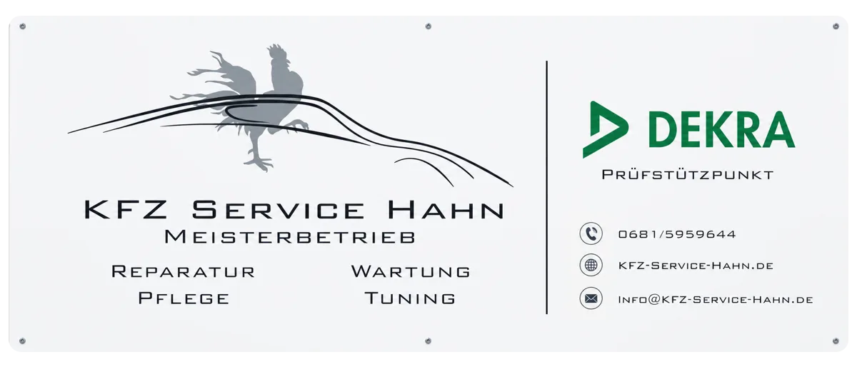KFZ Meisterwerkstatt KFZ-Service Hahn bietet Reparatur, Wartung, Pflege und Tuning und ist DEKRA Prüfstützpunkt