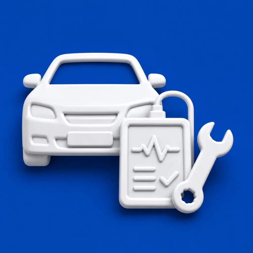 Piktogramm Werkstatt Diagnostiziert und Repariert Fahrzeug